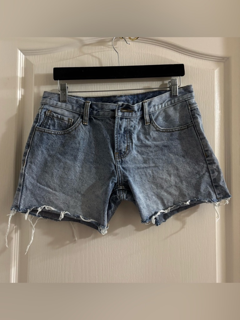 Classic High-Waist Light Blue Denim Cutoff Shorts